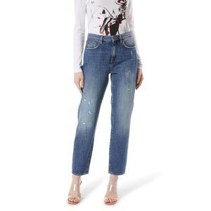 Gas Blue Cotton Straight-Leg Women's Jeans